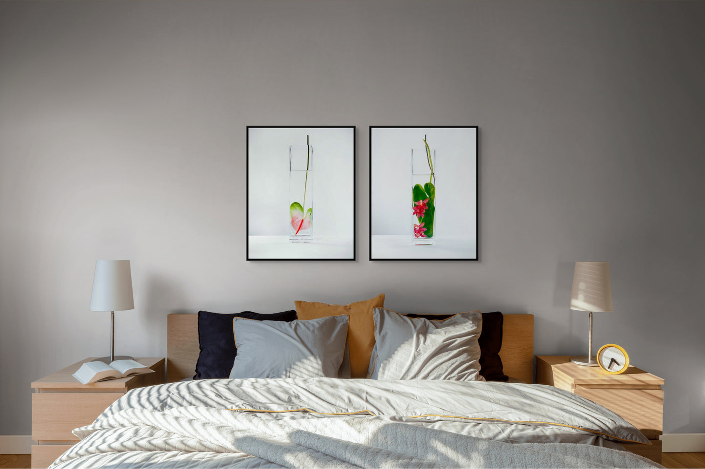 In Water Prink Orchids Set of 2