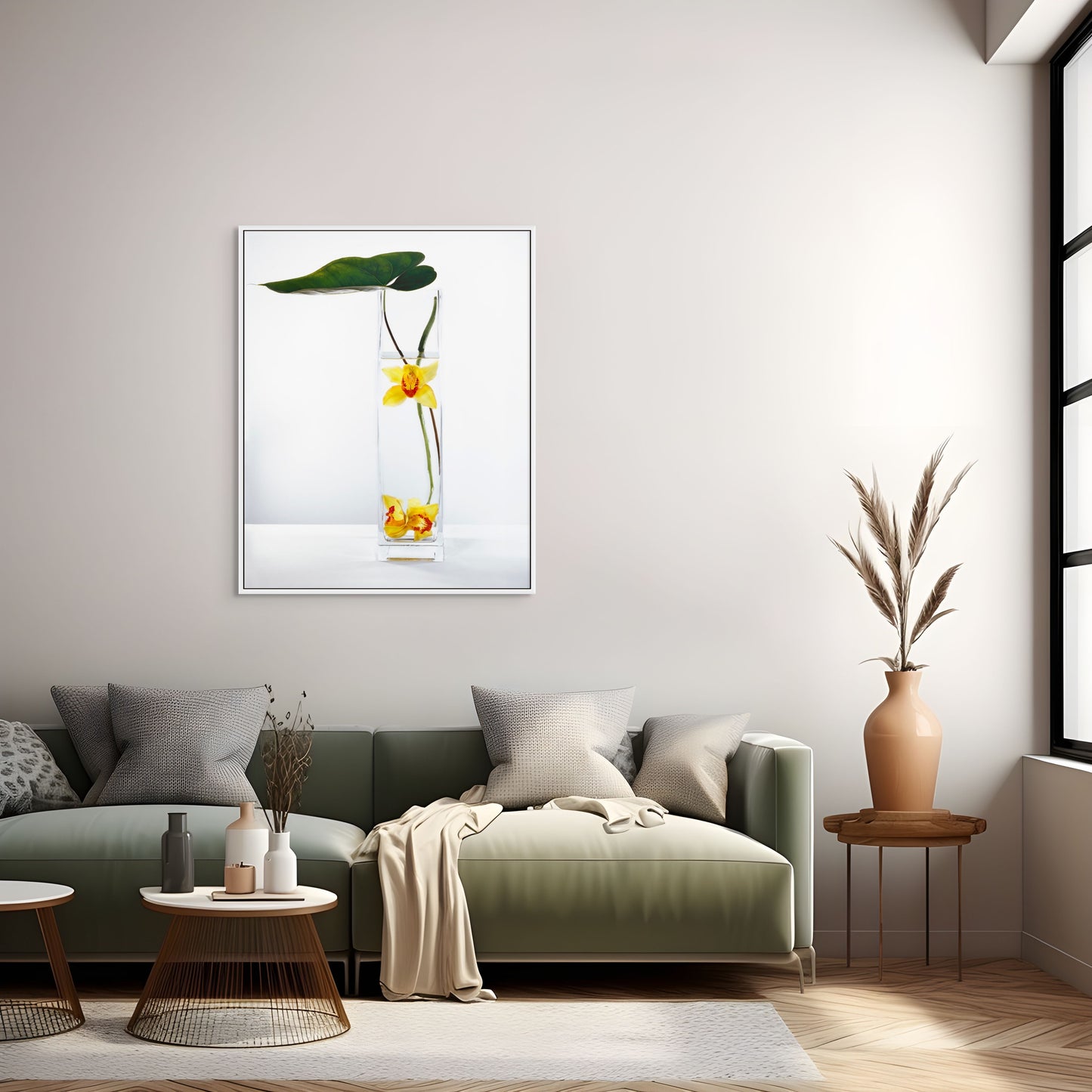 In Water Yellow Cymbidium Orchid