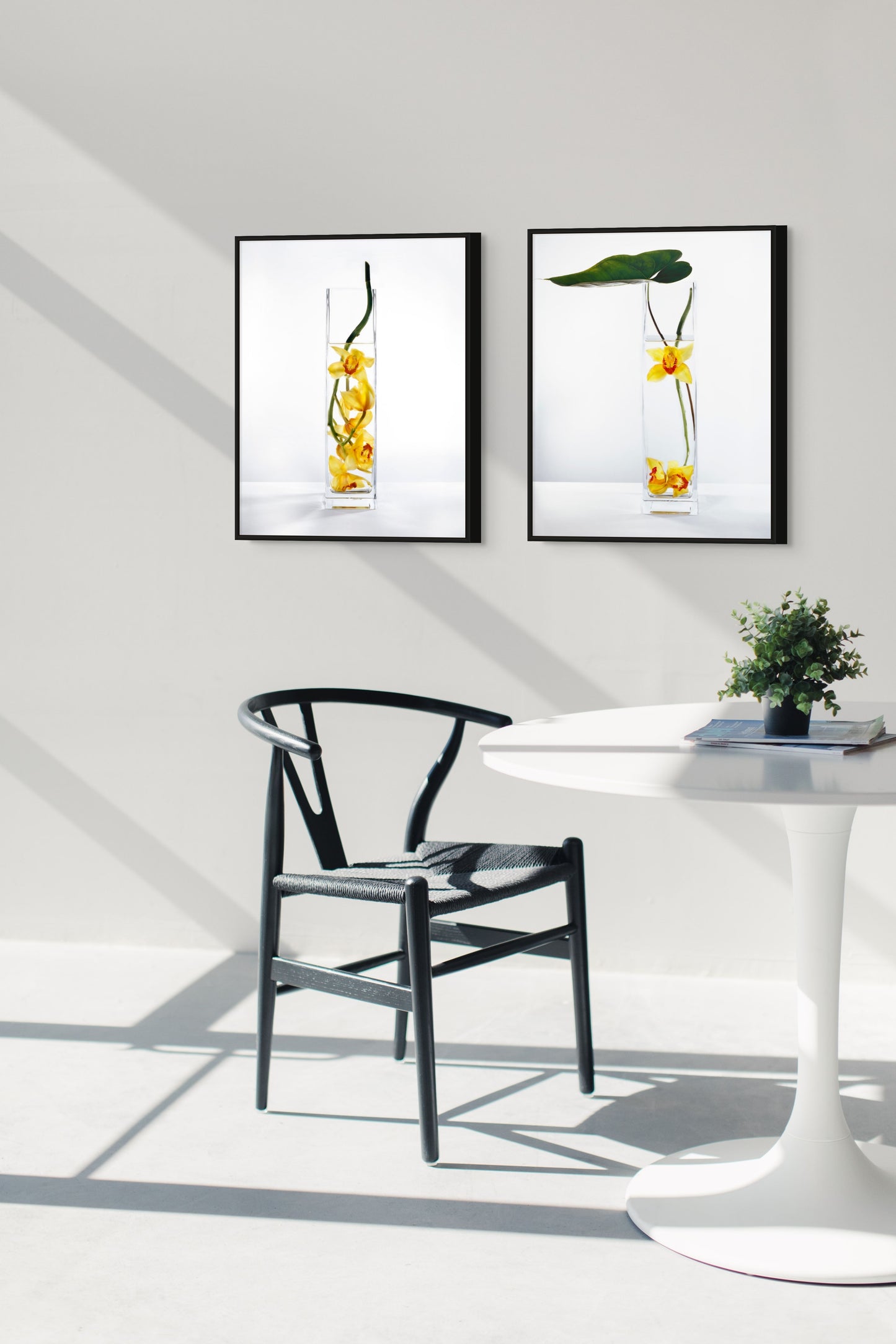 In Water Yellow Orchids Set of 2