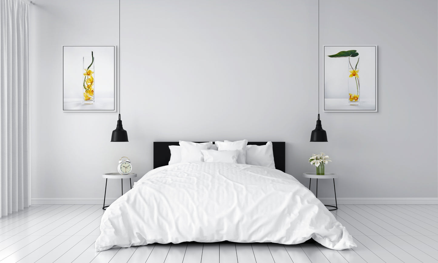 In Water Yellow Orchids Set of 2